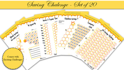 Savings Challenge Printable | Savings Challenge Bundle 4X6