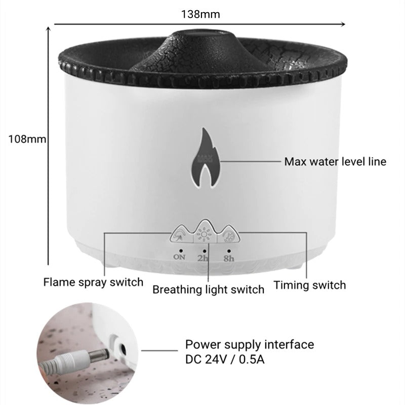 Volcano Humidifier Ultrasonic Essential Oil Smart Diffuser